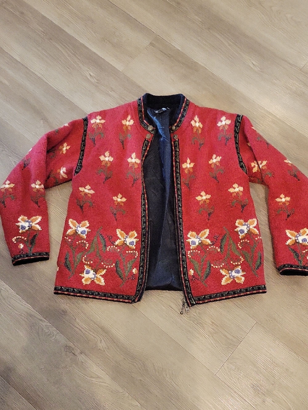Icelandic Wool Small Womens Zip Up Sweater Jacket